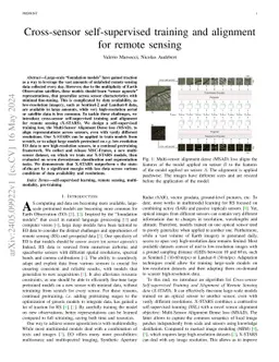 Cross-sensor self-supervised training and alignment for remote sensing