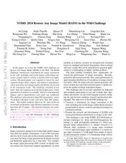 NTIRE 2024 Restore Any Image Model (RAIM) in the Wild Challenge