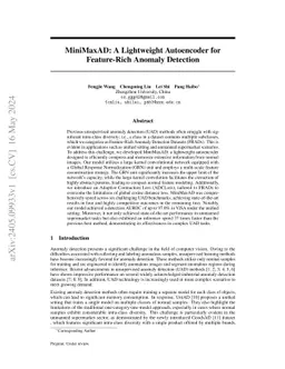 MiniMaxAD: A Lightweight Autoencoder for Feature-Rich Anomaly Detection