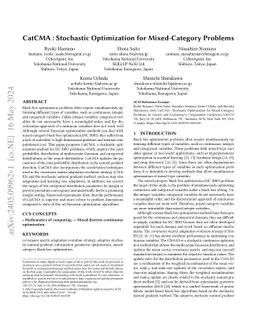 CatCMA : Stochastic Optimization for Mixed-Category Problems