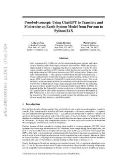 Proof-of-concept: Using ChatGPT to Translate and Modernize an Earth
  System Model from Fortran to Python/JAX