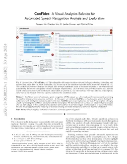 Confides: A Visual Analytics Solution for Automated Speech Recognition
  Analysis and Exploration