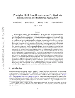 RLHF from Heterogeneous Feedback via Personalization and Preference
  Aggregation