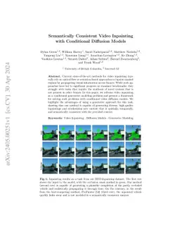 Semantically Consistent Video Inpainting with Conditional Diffusion
  Models