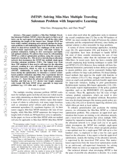 iMTSP: Solving Min-Max Multiple Traveling Salesman Problem with
  Imperative Learning