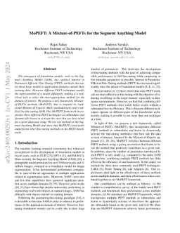 MoPEFT: A Mixture-of-PEFTs for the Segment Anything Model