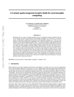 Covariant spatio-temporal receptive fields for spiking neural networks