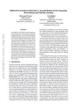 DFKI-NLP at SemEval-2024 Task 2: Towards Robust LLMs Using Data
  Perturbations and MinMax Training