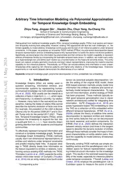Arbitrary Time Information Modeling via Polynomial Approximation for
  Temporal Knowledge Graph Embedding