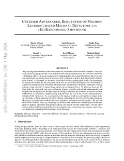 Certified Adversarial Robustness of Machine Learning-based Malware
  Detectors via (De)Randomized Smoothing