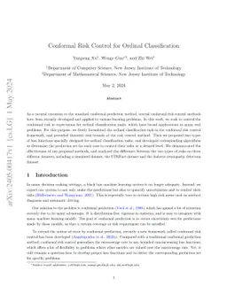 Conformal Risk Control for Ordinal Classification