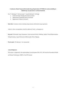 Continuous sPatial-Temporal Deformable Image Registration (CPT-DIR) for motion modelling in radiotherapy: beyond classic voxel-based methods