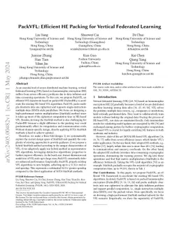 PackVFL: Efficient HE Packing for Vertical Federated Learning