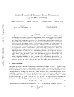 On the Relevance of Byzantine Robust Optimization Against Data Poisoning