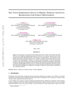 Get Your Embedding Space in Order: Domain-Adaptive Regression for Forest
  Monitoring