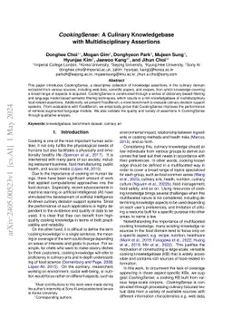 CookingSense: A Culinary Knowledgebase with Multidisciplinary Assertions