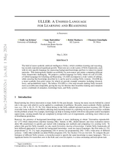ULLER: A Unified Language for Learning and Reasoning