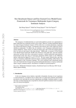 New Benchmark Dataset and Fine-Grained Cross-Modal Fusion Framework for
  Vietnamese Multimodal Aspect-Category Sentiment Analysis