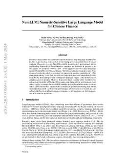 NumLLM: Numeric-Sensitive Large Language Model for Chinese Finance
