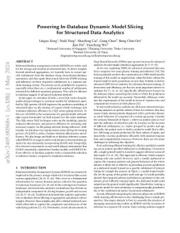 Powering In-Database Dynamic Model Slicing for Structured Data Analytics