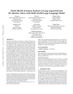 EALD-MLLM: Emotion Analysis in Long-sequential and De-identity videos with Multi-modal Large Language Model
