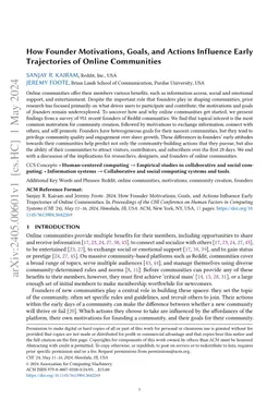How founder motivations, goals, and actions influence early trajectories
  of online communities
