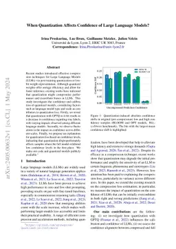 When Quantization Affects Confidence of Large Language Models?
