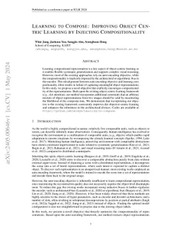 Learning to Compose: Improving Object Centric Learning by Injecting
  Compositionality