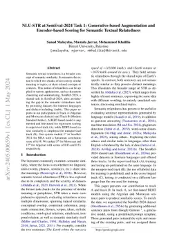 NLU-STR at SemEval-2024 Task 1: Generative-based Augmentation and
  Encoder-based Scoring for Semantic Textual Relatedness