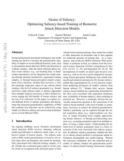 Grains of Saliency: Optimizing Saliency-based Training of Biometric
  Attack Detection Models