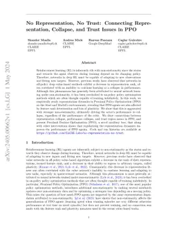 No Representation, No Trust: Connecting Representation, Collapse, and
  Trust Issues in PPO