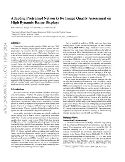 Adapting Pretrained Networks for Image Quality Assessment on High
  Dynamic Range Displays