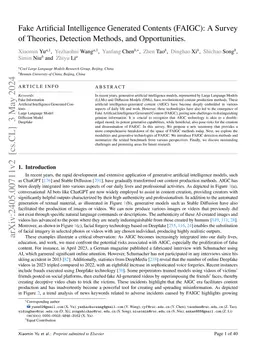 Fake Artificial Intelligence Generated Contents (FAIGC): A Survey of
  Theories, Detection Methods, and Opportunities