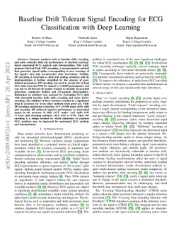 Baseline Drift Tolerant Signal Encoding for ECG Classification with Deep
  Learning
