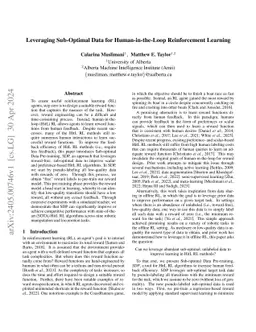 Leveraging Sub-Optimal Data for Human-in-the-Loop Reinforcement Learning