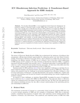 ICU Bloodstream Infection Prediction: A Transformer-Based Approach for
  EHR Analysis