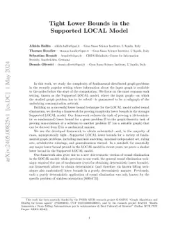 Tight Lower Bounds in the Supported LOCAL Model