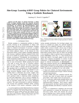 Sim-Grasp: Learning 6-DOF Grasp Policies for Cluttered Environments
  Using a Synthetic Benchmark