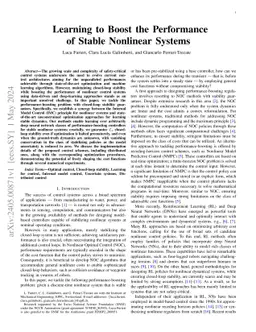 Learning to Boost the Performance of Stable Nonlinear Systems