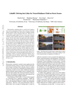 LidaRF: Delving into Lidar for Neural Radiance Field on Street Scenes