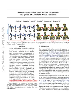 X-Oscar: A Progressive Framework for High-quality Text-guided 3D
  Animatable Avatar Generation