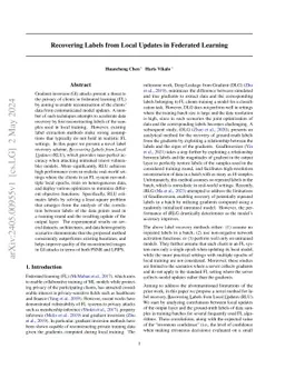 Recovering Labels from Local Updates in Federated Learning