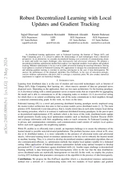 Robust Decentralized Learning with Local Updates and Gradient Tracking