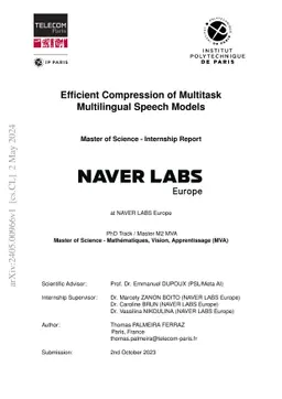 Efficient Compression of Multitask Multilingual Speech Models
