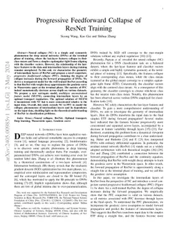 Progressive Feedforward Collapse of ResNet Training