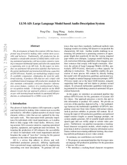 LLM-AD: Large Language Model based Audio Description System