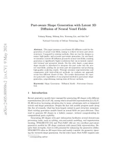 Part-aware Shape Generation with Latent 3D Diffusion of Neural Voxel Fields
