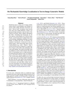 On Mechanistic Knowledge Localization in Text-to-Image Generative Models