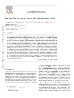 Few Shot Class Incremental Learning using Vision-Language models