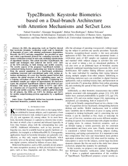 Type2Branch: Keystroke Biometrics based on a Dual-branch Architecture with Attention Mechanisms and Set2set Loss